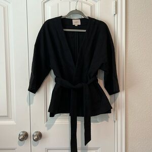 NWOT Loft Black Kimono jacket with tie closure